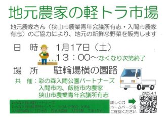 主催イベント：1/17　地元農家の軽トラ市場　～地場野菜の販売～の画像