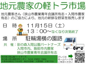 主催イベント：11/15 地元農家の軽トラ市場～地場野菜の販売～　の画像